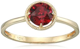 10k Gold Round Cut Birthstone anello realizzato con cristallo Swarovski,Luglio,7