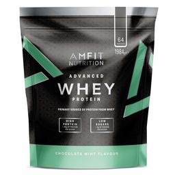 Amazon Brand- Amfit Nutrition - Advanced Whey Protein Powder Chocolate Mint, 64 Servings, 1984 g