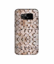 Amazon Brand - Solimo Designer No Hate On Wooden Block 3D Printed Hard Back Case Mobile Cover for Samsung Galaxy S8 Plus