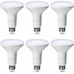 AmazonBasics 65 Watt 25,000 Hours Dimmable 700 Lumens LED Light Bulb - Pack of 6, Soft White (Renewed)