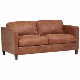 Amazon Brand – Stone & Beam Andover Leather Loveseat Sofa, 67