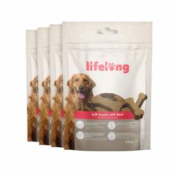 Marque Amazon - Lifelong - Friandises pour chiens, riches in protéines avec bœuf (4 pack x 300gr)