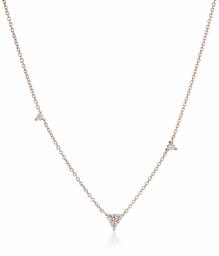 14K Rose Gold Plated Sterling Silver Cubic Zirconia Pendant Necklace, 18