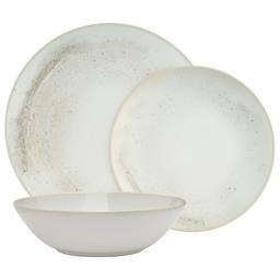 Stone & Beam 18-Piece Rustic Stoneware Plates and Bowls Dinnerware Set, Service for 6, Organic Speckled Glaze