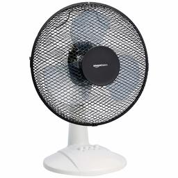 AmazonBasics Tafelventilator, met oscillatiefunctie, 3 snelheidsniveaus, 40 W, zwart