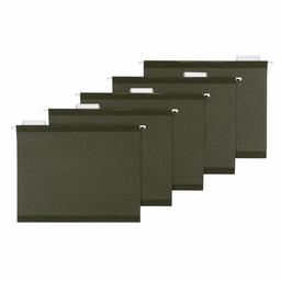 AmazonBasics Hanging File - Poly Reinforced, 1/5 Tab, Green, Letter, 25 per Box