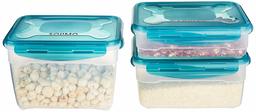 Amazon Brand - Solimo Plastic Food Storage Container Set, (3 pieces, 1.2L, 2.3L, 3.3L)