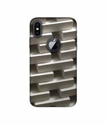 Amazon Brand - Solimo Designer Marble Blocks 3D Printed Hard Back Case Mobile Cover for Apple iPhone X (Logo Cut)