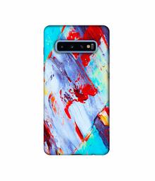 Amazon Brand - Solimo Designer Blue and Red Brush Texture 3D Printed Hard Back Case Mobile Cover for Samsung Galaxy S10 Plus