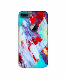 Amazon Brand - Solimo Designer Blue and Red Brush Texture 3D Printed Hard Back Case Mobile Cover for Apple iPhone 8 Plus (with Logo Cut)