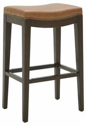 Amazon Brand – Stone & Beam Elden Leather Nailhead-Trim Kitchen Counter Backless Bar Stool, 30