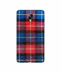 Amazon Brand - Solimo Designer Check Cloth 3D Printed Hard Back Case Mobile Cover for OnePlus 3 / OnePlus 3T