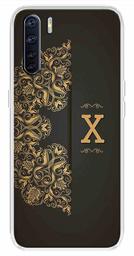 Amazon Brand - Solimo Designer Multicolor Black Pattern Alphabet-X Printed Soft Back Case Mobile Cover for Oppo F15