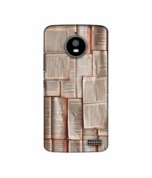 Amazon Brand - Solimo Designer Books Texture 3D Printed Hard Back Case Mobile Cover for Motorola Moto E4