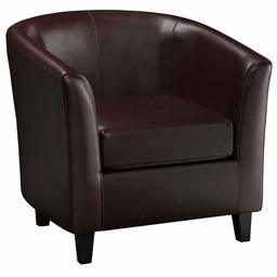 Ravenna Home Sherman Curved Faux Leather Accent Chair