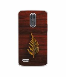 Amazon Brand - Solimo Designer Leaf on Wood UV Printed Soft Back Case Mobile Cover for LG Stylus 3