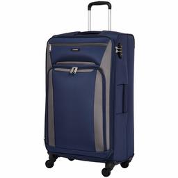 Amazon Brand - Solimo 78 cms Softsided Suitcase with Wheels and TSA Lock, Blue