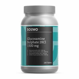 Marca Amazon - Solimo Complemento alimenticio a base de sulfato de glucosamina 1500 mg 2KCl con vitamina C, 240 comprimidos