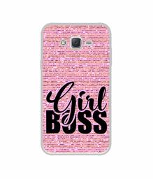 Amazon Brand - Solimo Designer Girl Boss On Pink Sparkle UV Printed Soft Back Case Mobile Cover for Samsung Galaxy J5