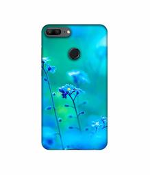 Amazon Brand - Solimo Designer Blue Flower UV Printed Soft Back Case Mobile Cover for Huawei Honor 9 Lite