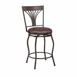 Amazon Brand – Ravenna Home Wood and Metal Detailed Swivel Kitchen Bar Stool, 44 Inch Height, Dark Espresso