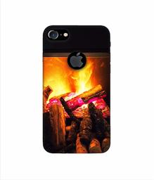 Amazon Brand - Solimo Designer Born Fire 3D Printed Hard Back Case Mobile Cover for Apple iPhone 7 (with Logo Cut)