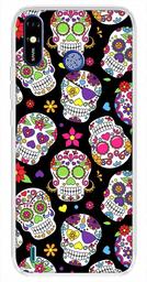 Amazon Brand - Solimo Designer Multicolor Skull Pattern Printed Soft Back Case Mobile Cover for Tecno Spark Go Plus