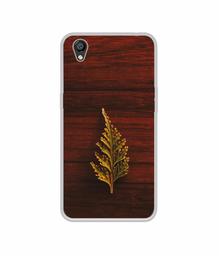 Amazon Brand - Solimo Designer Leaf on Wood UV Printed Soft Back Case Mobile Cover for Oppo A37