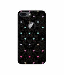 Amazon Brand - Solimo Designer Heart Texture 3D Printed Hard Back Case Mobile Cover for Apple iPhone 8 Plus (with Logo Cut)