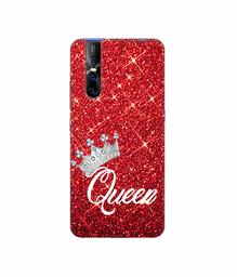 Amazon Brand - Solimo Designer Queen On Red Glitter 3D Printed Hard Back Case Mobile Cover for Vivo V15 pro