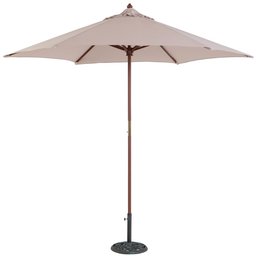 Strathwood Basics Dark Wood Market Umbrella, Beige