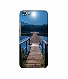 Amazon Brand - Solimo Designer Wooden Beach 3D Printed Hard Back Case Mobile Cover for Vivo Y69