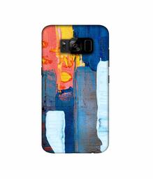 Amazon Brand - Solimo Designer Canvas with Blue Paint 3D Printed Hard Back Case Mobile Cover for Samsung Galaxy S8 Plus