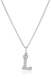 [Find] Amazon Collection Platinum Plated Sterling Silver suwarohusuki-・zirukonia Use Initial L Pendant Necklace p1889302 _ 120 _ 000 