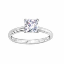 [Find] Amazon Collection K White Gold 6.5 mm kuriapurinsesukattokyu-bikkuzirukonia (1.5 cttw) Solitaire Ring, Size 14 