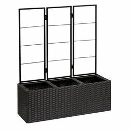 AmazonBasics Wicker Planter with Trellis - Brown, 27.5