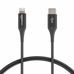 AmazonBasics Premium USB-C Lightning Kablosu, MFi Sertifikalı iPhone Şarj Cihazı 3-Foot L6LMF414-CS-R