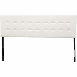 AmazonBasics Modern Tufted Vinyl Upholstered Headboard - King, White