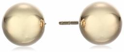 Women's 14Kt Ball Stud Earrings 7mm With Silicone Covered Pushbacks, Gold, One Size