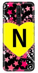 Amazon Brand - Solimo Designer Heart Pattern Alphabet-N 3D Printed Hard Back Case Mobile Cover for Oppo A5 (2020)