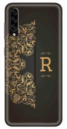 Amazon Brand - Solimo Designer Black Pattern Alphabet-R 3D Printed Hard Back Case Mobile Cover for Samsung Galaxy A50s