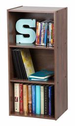 Iris Ohyama, 3 lockers MDF wood shelf/storage furniture/Cube Bookcase CX-3, brown, 41.5 x 29 x 88 cm, compartments