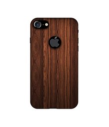 Amazon Brand - Solimo Designer Wooden Texture UV Printed Soft Back Case Mobile Cover for Apple iPhone 7 (Logo Cut)