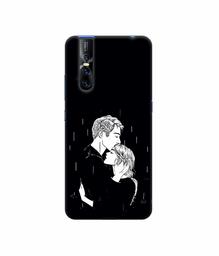 Amazon Brand - Solimo Designer Couples Standing in Rain 3D Printed Hard Back Case Mobile Cover for Vivo V15 pro