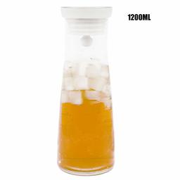 Umi.by Amazon 1200ml Jarra para agua té zumo Decantador con Tapa para Jarra de Vidrio con Tapa Todo Tipo de Bebidas