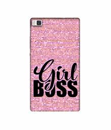 Amazon Brand - Solimo Designer Girl Boss On Pink Sparkle 3D Printed Hard Back Case Mobile Cover for Huawei P8