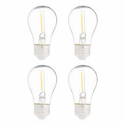 AmazonBasics Replacement LED String Light Bulbs A15 Shape, Edison Style, 1 Watt Power | 4-Pack (Renewed)