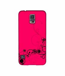 Amazon Brand - Solimo Designer Black Pattern on Pink 3D Printed Hard Back Case Mobile Cover for Samsung Galaxy S5 i9600