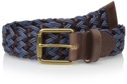 Thirty Five Kent Men's Braided Leather and Fabric Belt