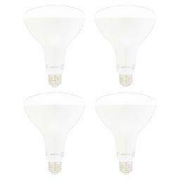 AmazonBasics – Bombilla LED BR40 equivalente a 100 W, regulable, paquete de 4 (redonda)